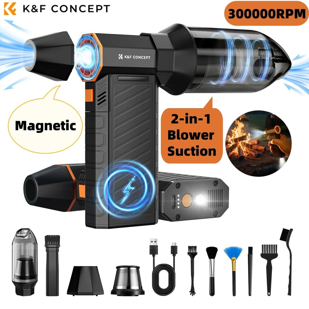 High Speed Electric Air Duster Vacuum Cleaner With LED For Electronics Cleaning 0