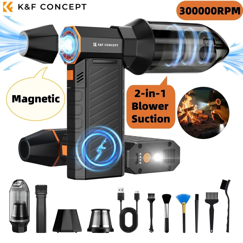High Speed Electric Air Duster Vacuum Cleaner With LED For Electronics Cleaning 0