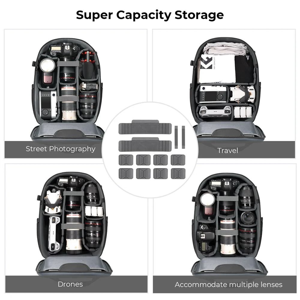 K And F Concept 22L Waterproof Camera Backpack For DSLR And Mirrorless Photography 2