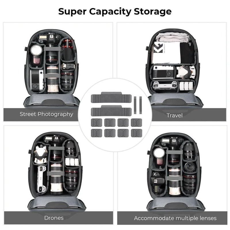 K And F Concept 22L Waterproof Camera Backpack For DSLR And Mirrorless Photography 2