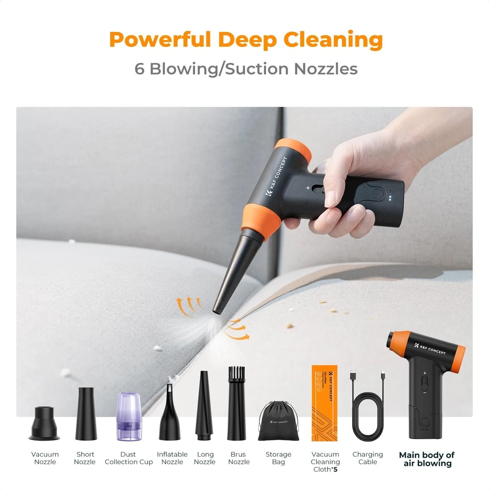 K And F Concept Cordless Electric Air Duster With Blower And Suction For Electronics Cleaning 9