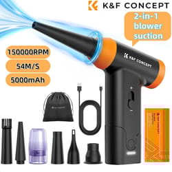 k and f concept cordless electric air duster with blower and suction for electronics cleaning