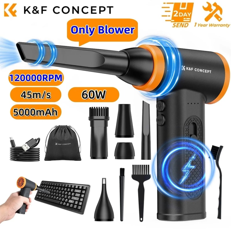 K And F Concept Cordless Electric Air Duster With Blower And Suction For Electronics Cleaning 1