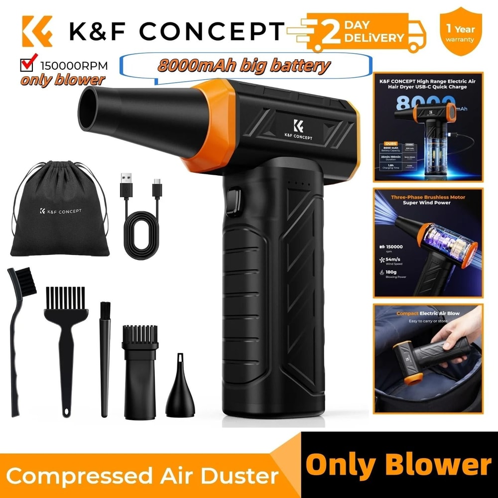 K And F Concept Cordless Electric Air Duster With Blower And Suction For Electronics Cleaning 3