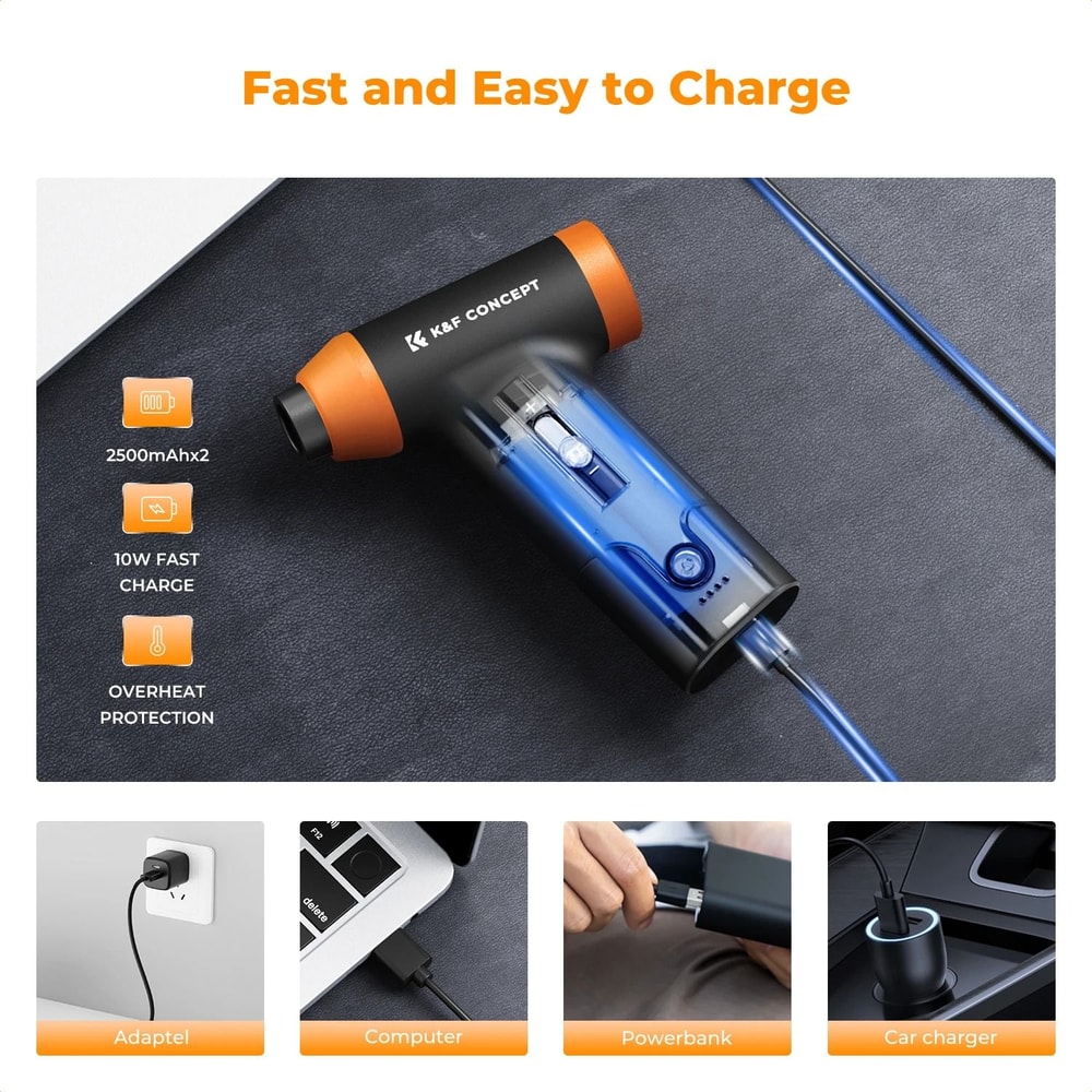 K And F Concept Cordless Electric Air Duster With Blower And Suction For Electronics Cleaning 5