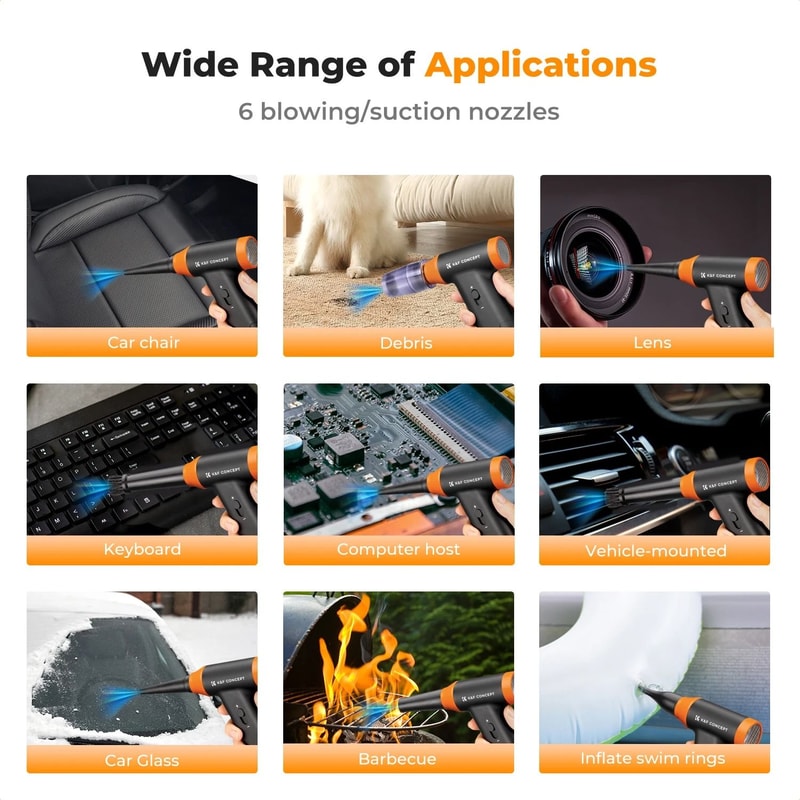 K And F Concept Cordless Electric Air Duster With Blower And Suction For Electronics Cleaning 7