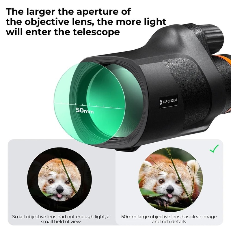 K And F Concept 12x50 HD Monocular Telescope For Outdoor Travel And Wildlife Viewing 9