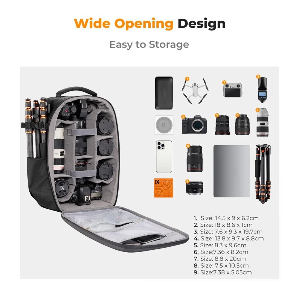 K And F Concept 22L Waterproof Camera Backpack For Travel Photography And DSLR Gear 12