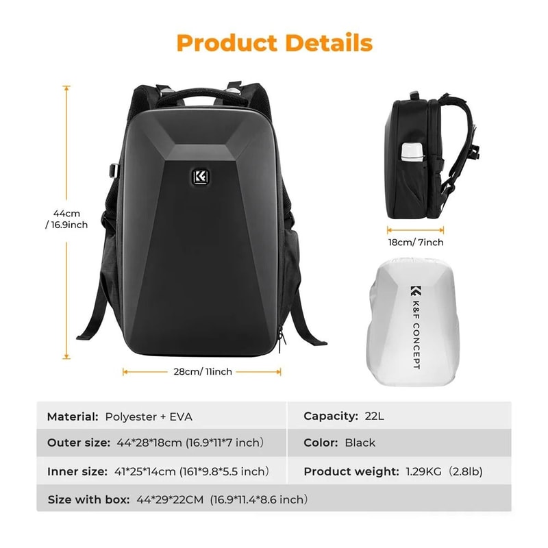 K And F Concept 22L Waterproof Camera Backpack For Travel Photography And DSLR Gear 8