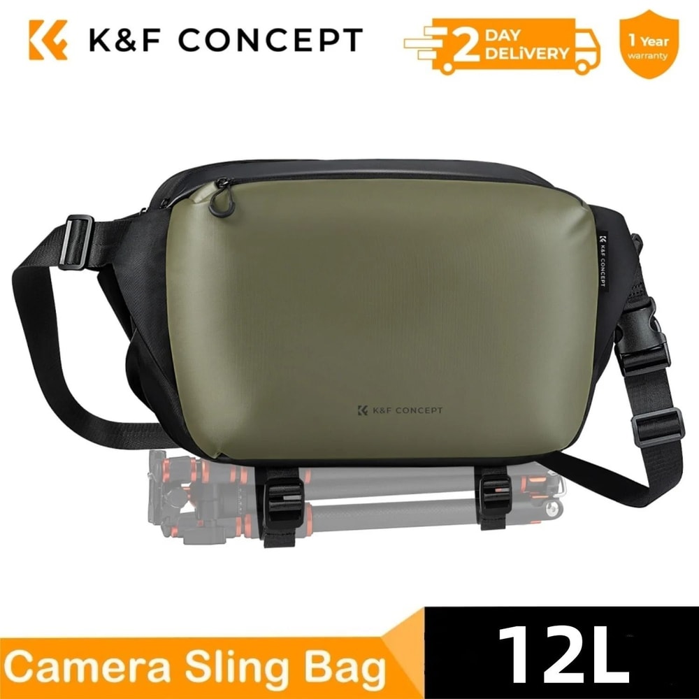 K And F Concept Waterproof Camera Sling Bag 10L 12L For Travel Photography With Tripod Holder 3