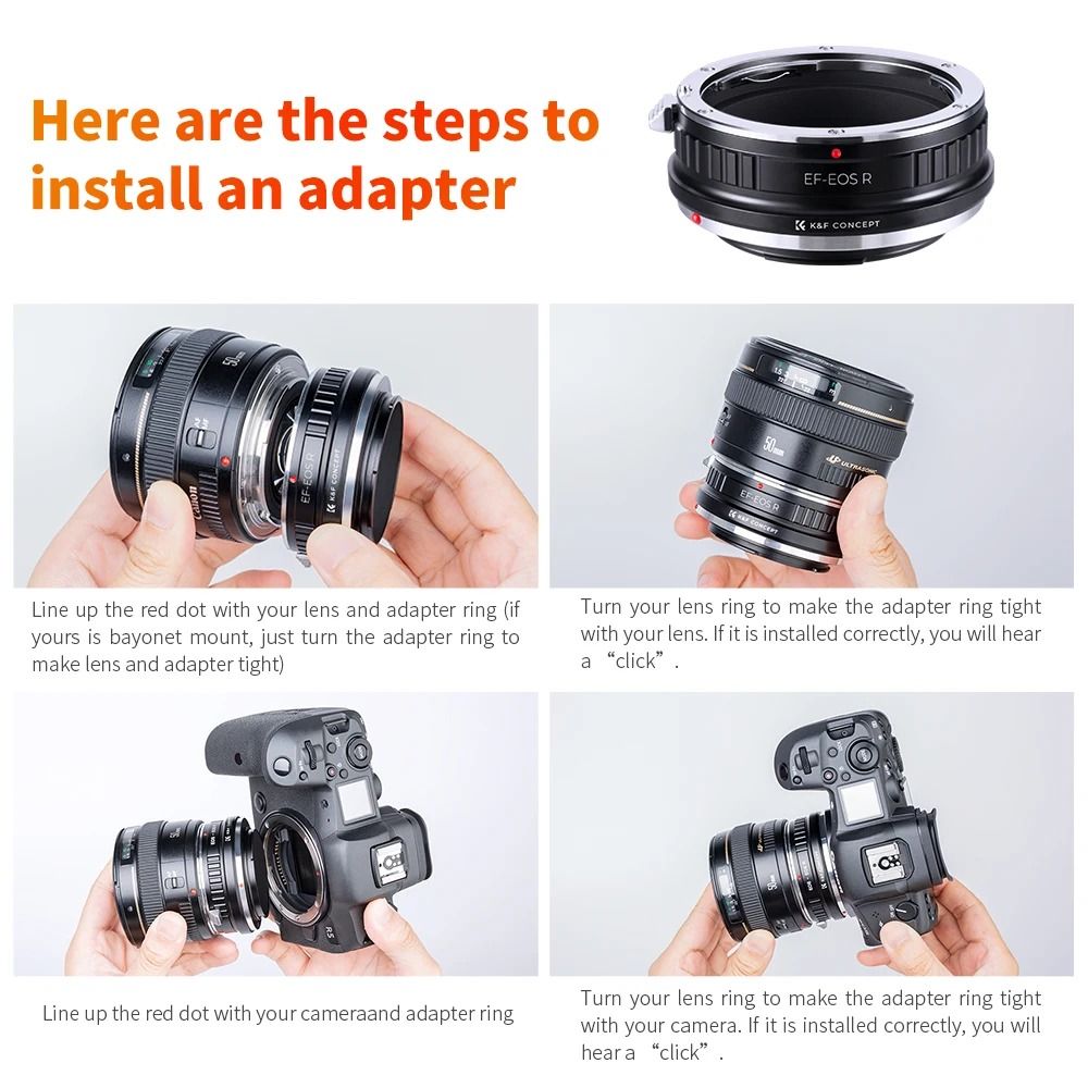 K And F Concept Lens Mount Adapter For Canon EOS R RF Cameras 20