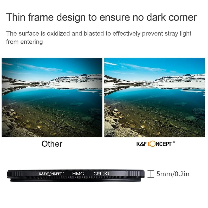 K And F Concept Nano K CPL Circular Polarizer Lens Filter 67mm 77mm 82mm Ultra Slim 1