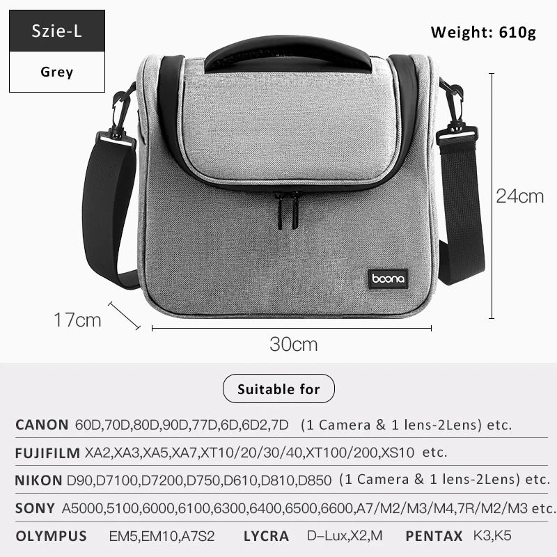 Waterproof DSLR Camera Shoulder Bag With Lens Storage For Travel Photography 6