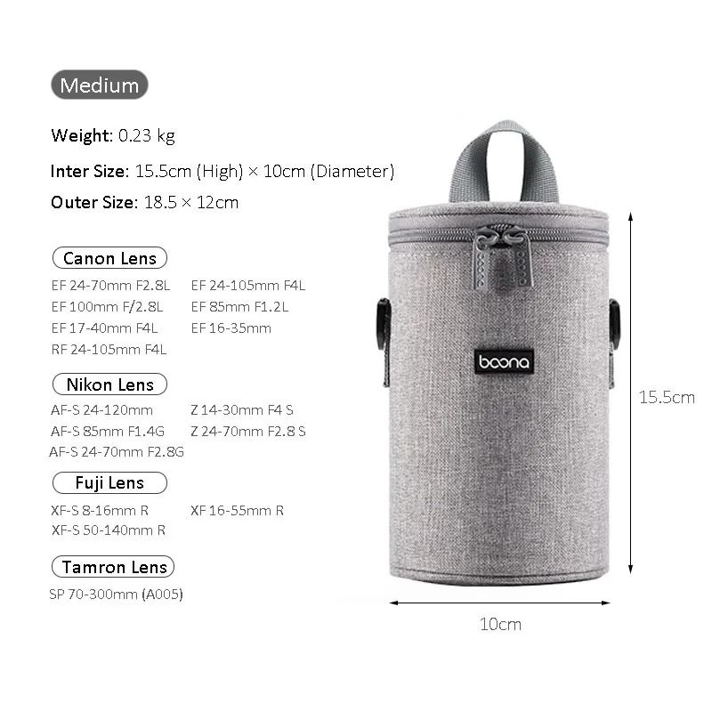 Oxford Camera Lens Cylinder Bag Padded Lens Sleeve For Mirrorless And DSLR Lenses 2