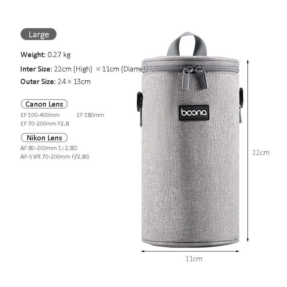 Oxford Camera Lens Cylinder Bag Padded Lens Sleeve For Mirrorless And DSLR Lenses 3