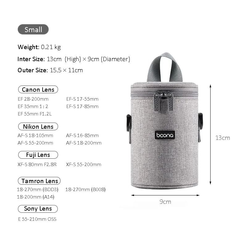 Oxford Camera Lens Cylinder Bag Padded Lens Sleeve For Mirrorless And DSLR Lenses 1