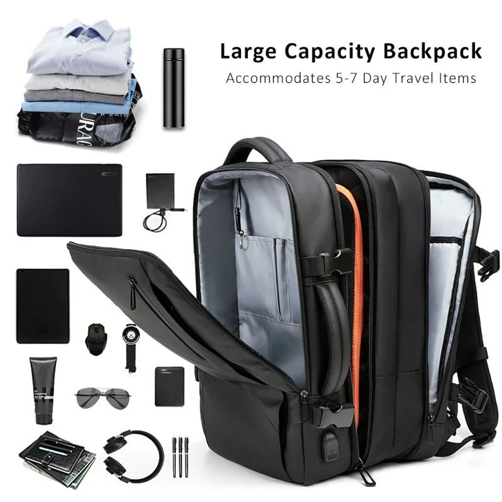 OUTWALK Expandable Waterproof Laptop Backpack 16 Inch With USB Charging Port 3