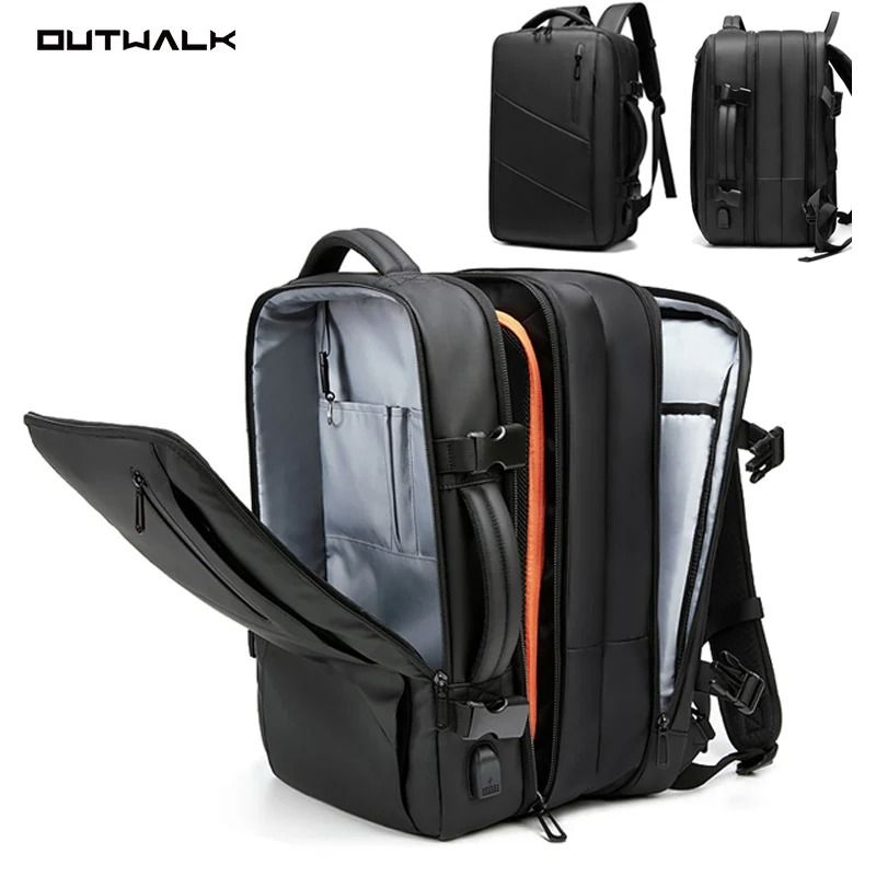 OUTWALK Expandable Waterproof Laptop Backpack 16 Inch With USB Charging Port 7