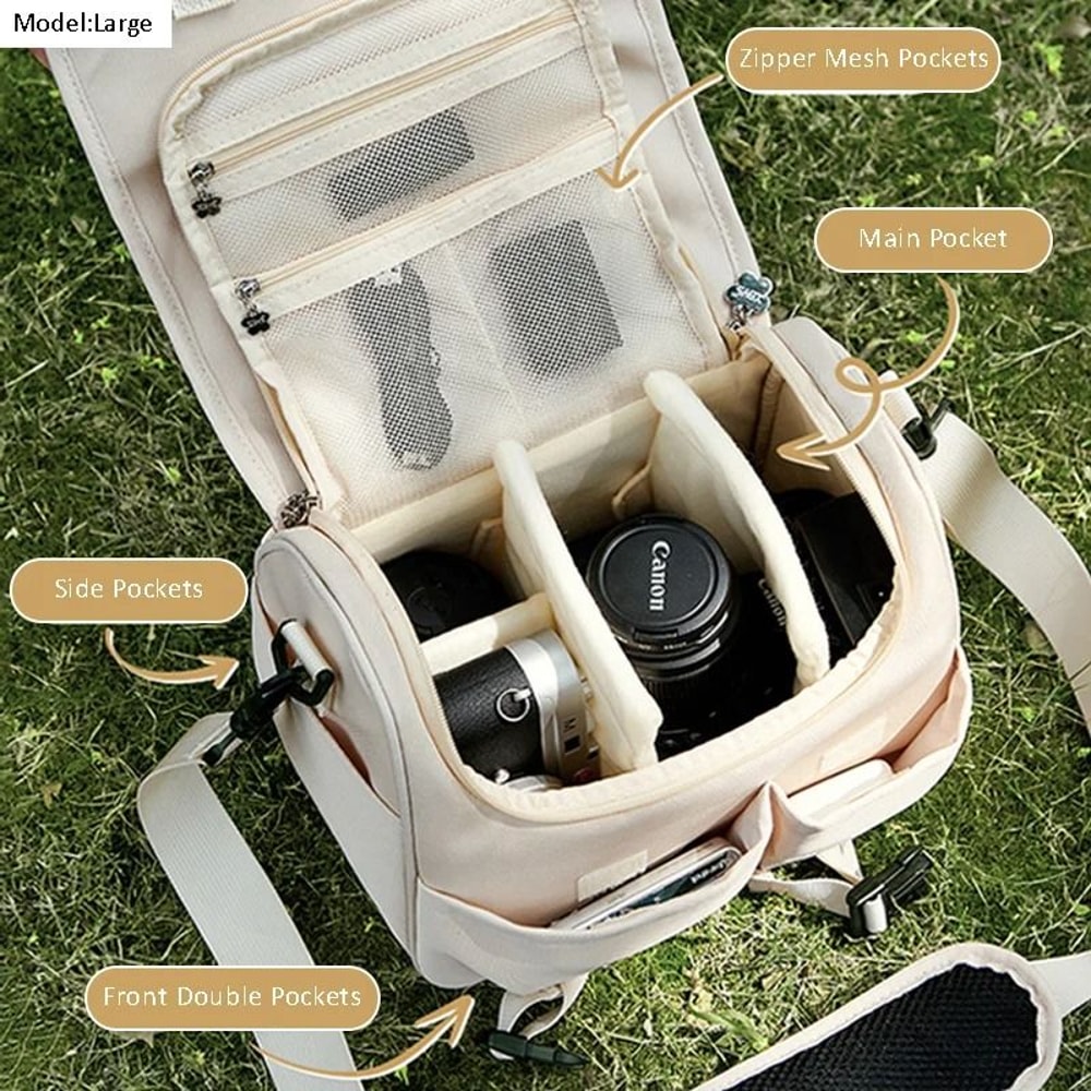 Womens DSLR Camera Shoulder Bag Compact Photography Storage For Mirrorless Cameras 5