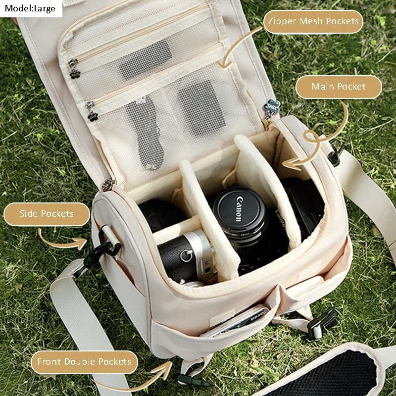 Womens DSLR Camera Shoulder Bag Compact Photography Storage For Mirrorless Cameras 5