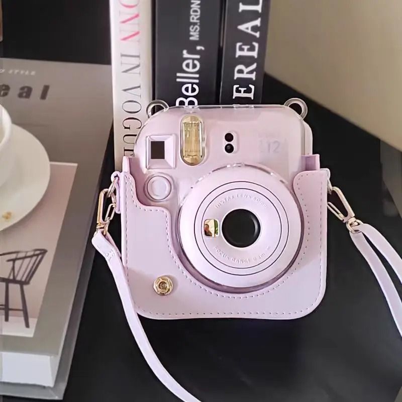 PU Leather Protective Camera Case For Instax Mini 12 With Shoulder Strap 10