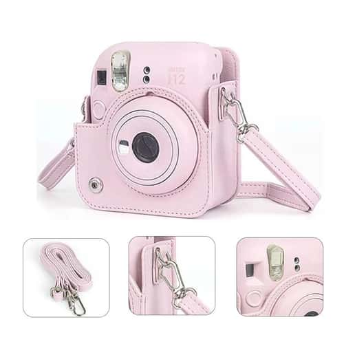 PU Leather Protective Camera Case for Instax Mini 12 with Shoulder Strap
