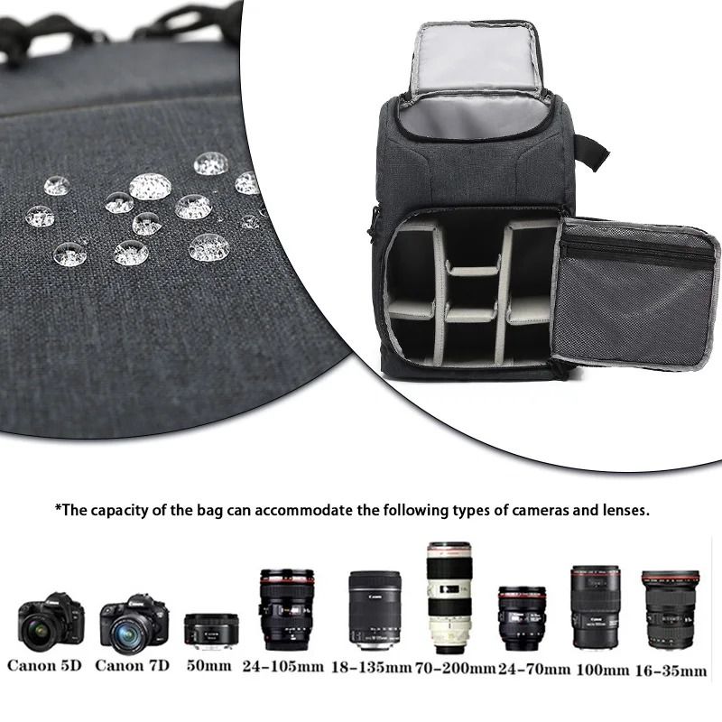 Waterproof Camera Backpack For DSLR Travel With Laptop And Tripod Storage 0