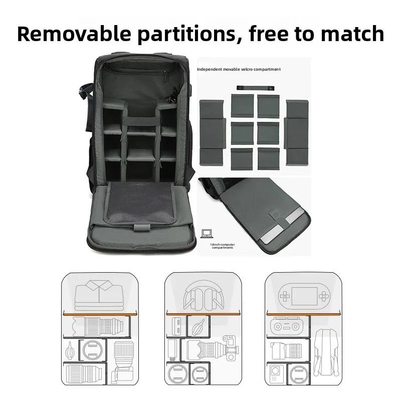 Large Capacity Camera Backpack Double Shoulder Travel Photography Bag 5