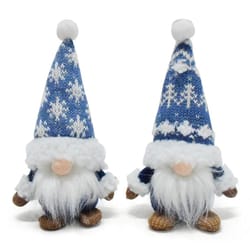 blue christmas gnome ornaments dwarf doll holiday decorations