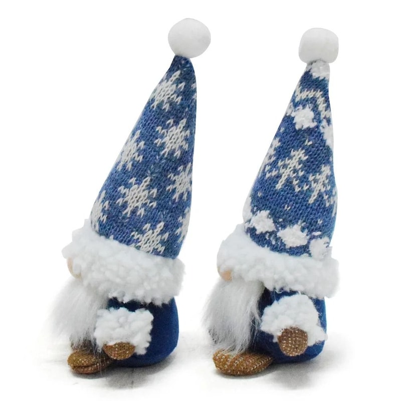 Blue Christmas Gnome Ornaments Dwarf Doll Holiday Decorations 7