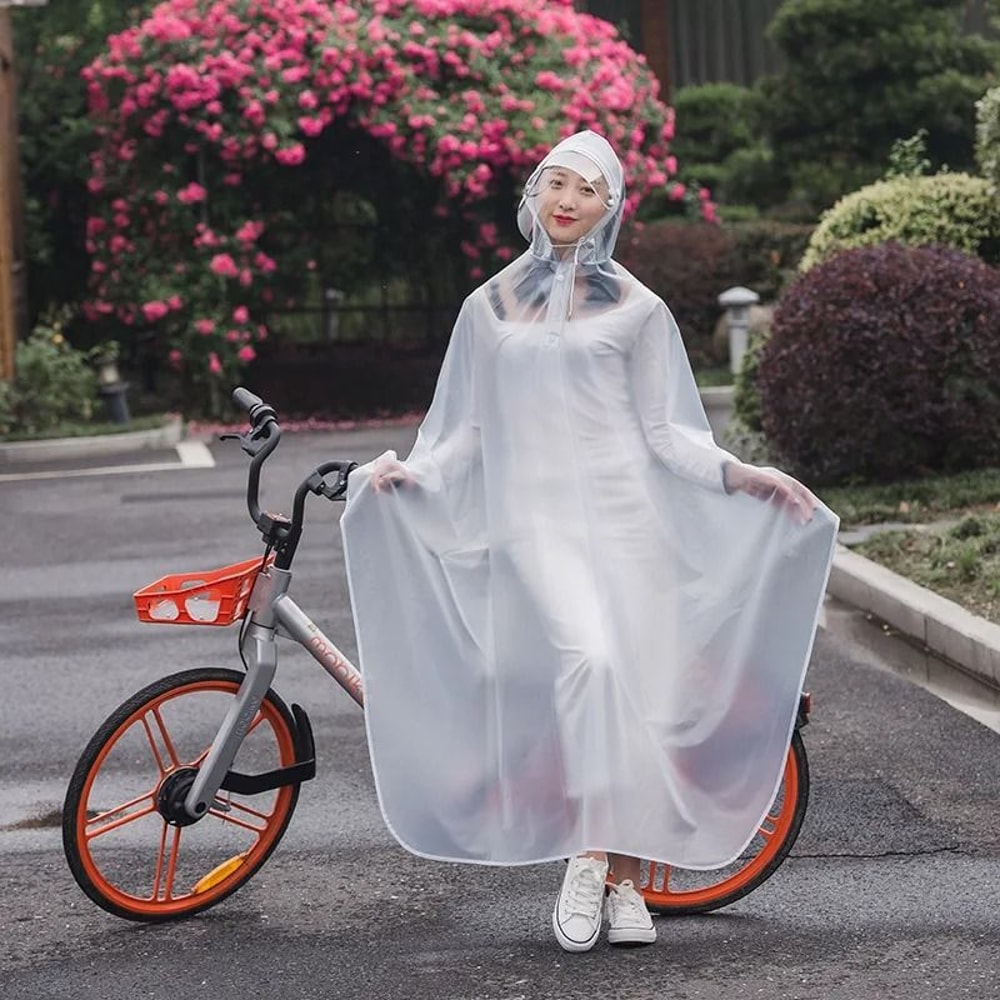 3XL Transparent Waterproof Rain Poncho For Motorcycle And Bicycle 0