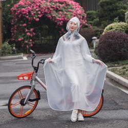 3xl transparent waterproof rain poncho for motorcycle and bicycle