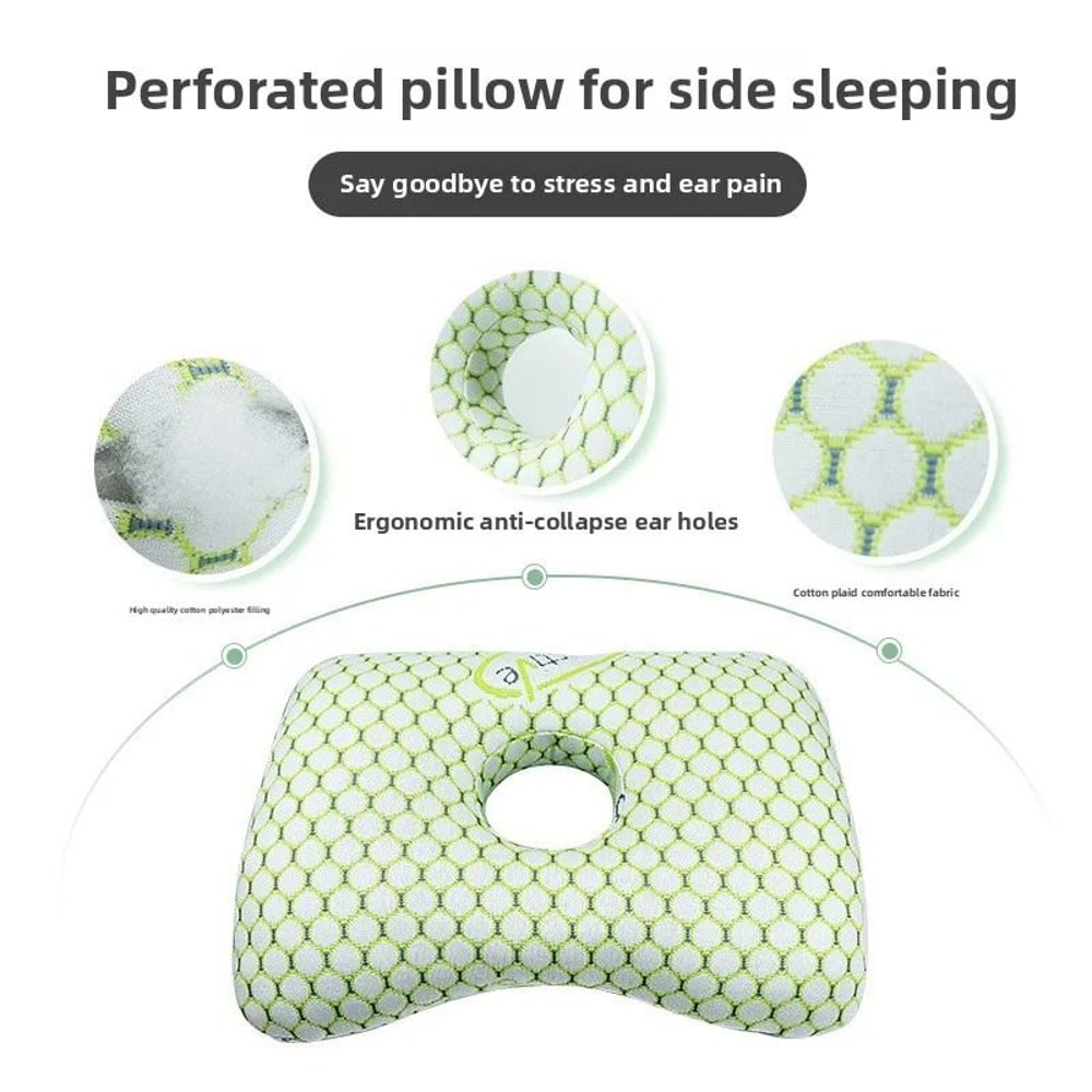 Bamboo Fiber Orthopedic Ear Pillow For Side Sleepers With Pressure Relief Design 5