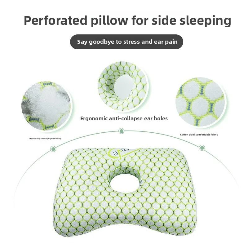 Bamboo Fiber Orthopedic Ear Pillow For Side Sleepers With Pressure Relief Design 5
