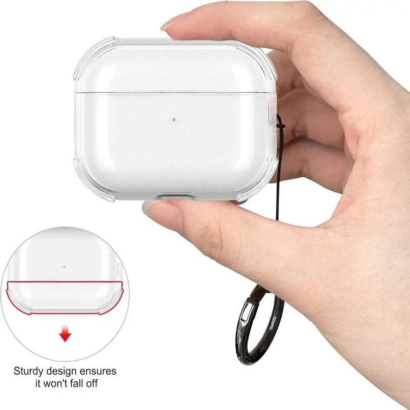 Transparent TPU Protective Case For AirPods Pro 3 With Lanyard 1