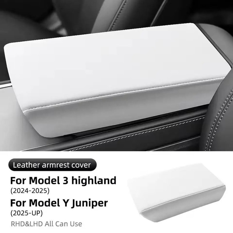 Soft TPE Leather Armrest Cover For Tesla Model 3 And Model Y Center Console 1