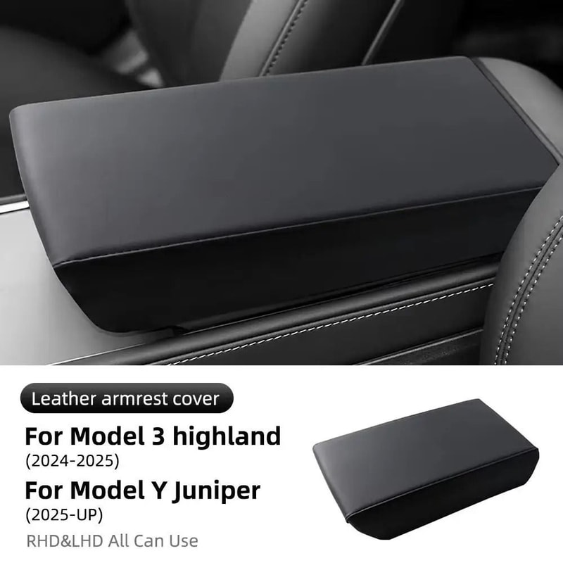 Soft TPE Leather Armrest Cover For Tesla Model 3 And Model Y Center Console 2