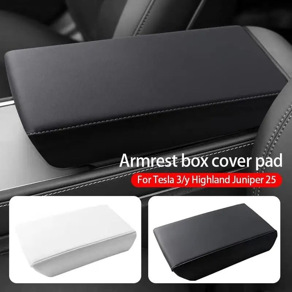 Soft TPE Leather Armrest Cover For Tesla Model 3 And Model Y Center Console 0