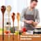 1 PC Natural Long Handle Wooden Spoon Durable Wooden Cooking Spoon For Soup Stirring And Serving 11