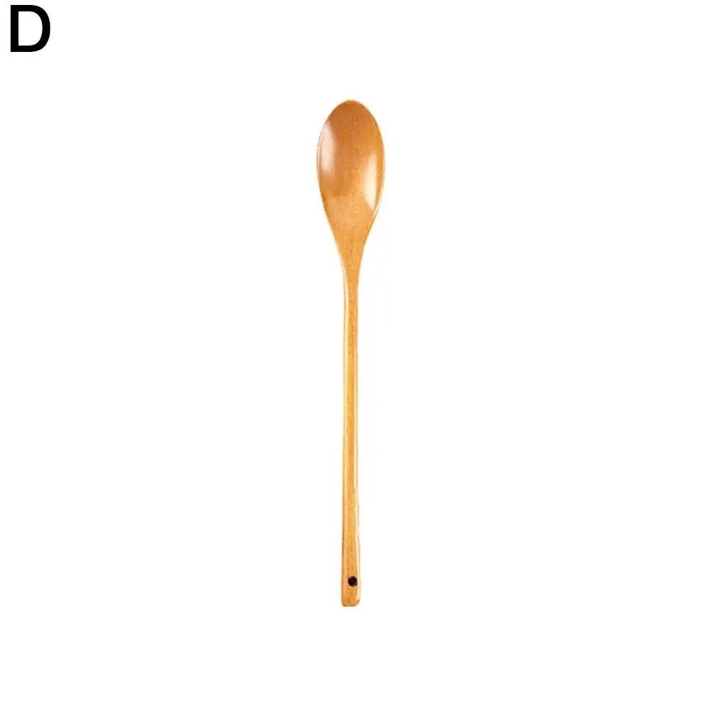 1 PC Natural Long Handle Wooden Spoon Durable Wooden Cooking Spoon For Soup Stirring And Serving 4