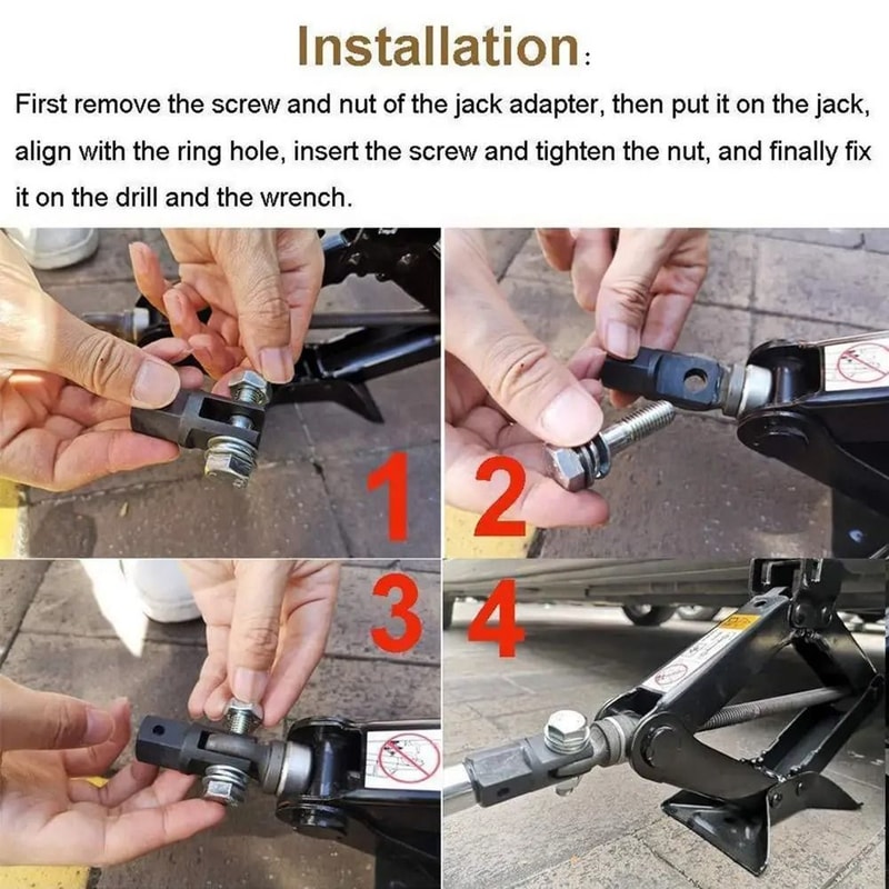 1 2 Inch Scissor Jack Adapter For Impact Wrench Car Jack Lifting Tool 4