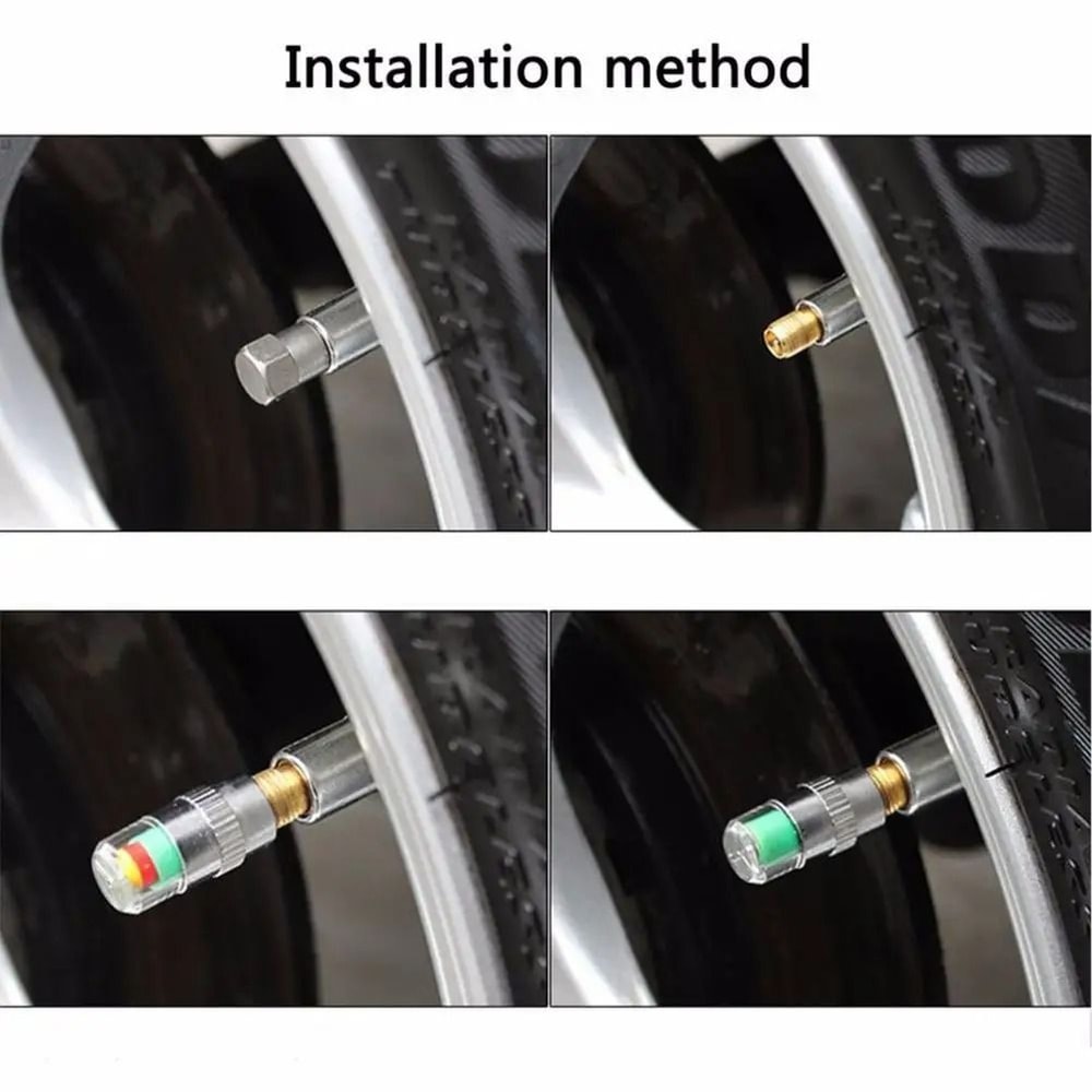 4PCS Tire Pressure Gauge Caps Car And Motorcycle Tire Pressure Monitoring Caps 3