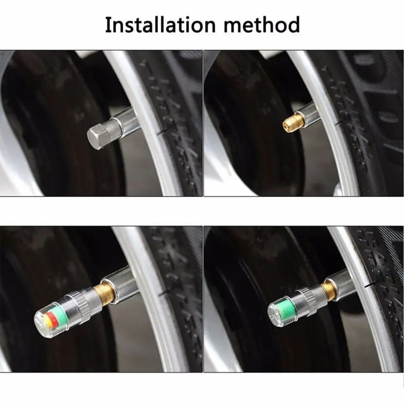 4PCS Tire Pressure Gauge Caps Car And Motorcycle Tire Pressure Monitoring Caps 3