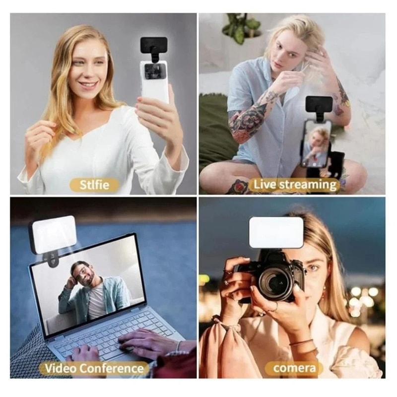 Portable Rechargeable Selfie Light Clip On Adjustable Fill Light For Phone And PC 2