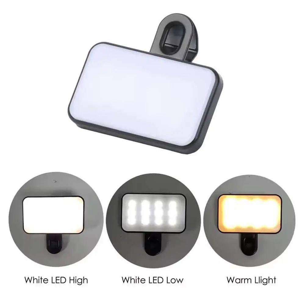 Portable Rechargeable Selfie Light Clip On Adjustable Fill Light For Phone And PC 4