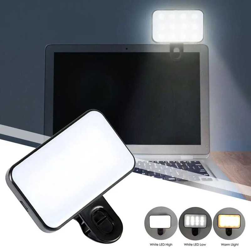 Portable Rechargeable Selfie Light Clip On Adjustable Fill Light For Phone And PC 6
