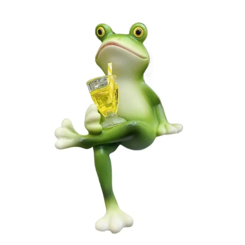 Cute Frog Garden Ornament Cartoon Flower Pot Edge Decoration Figurine 2