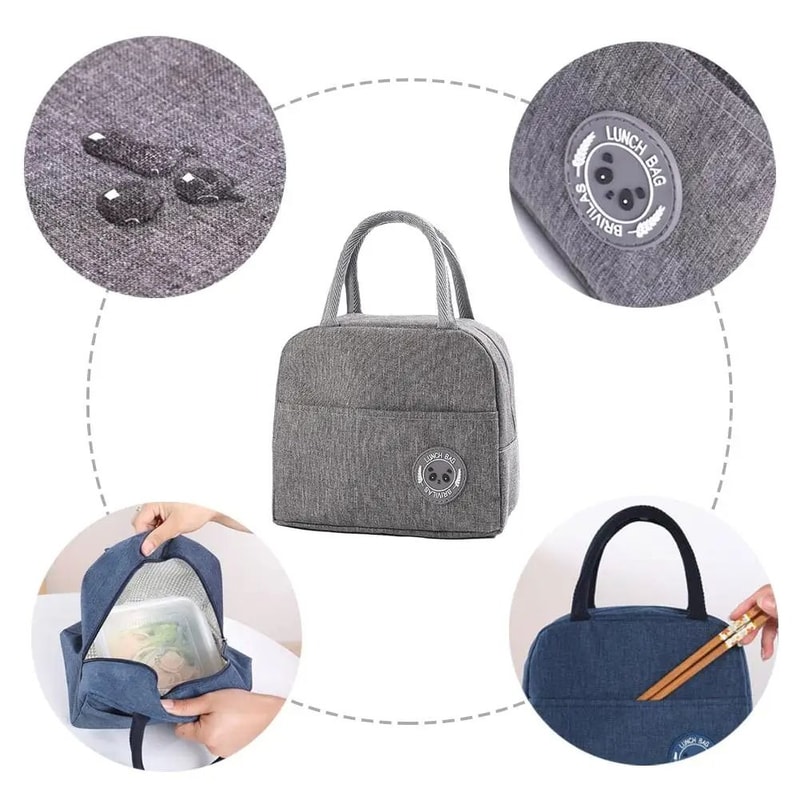 Large Insulated Lunch Bag Reusable Bento Lunch Bag For School Work And Travel 7