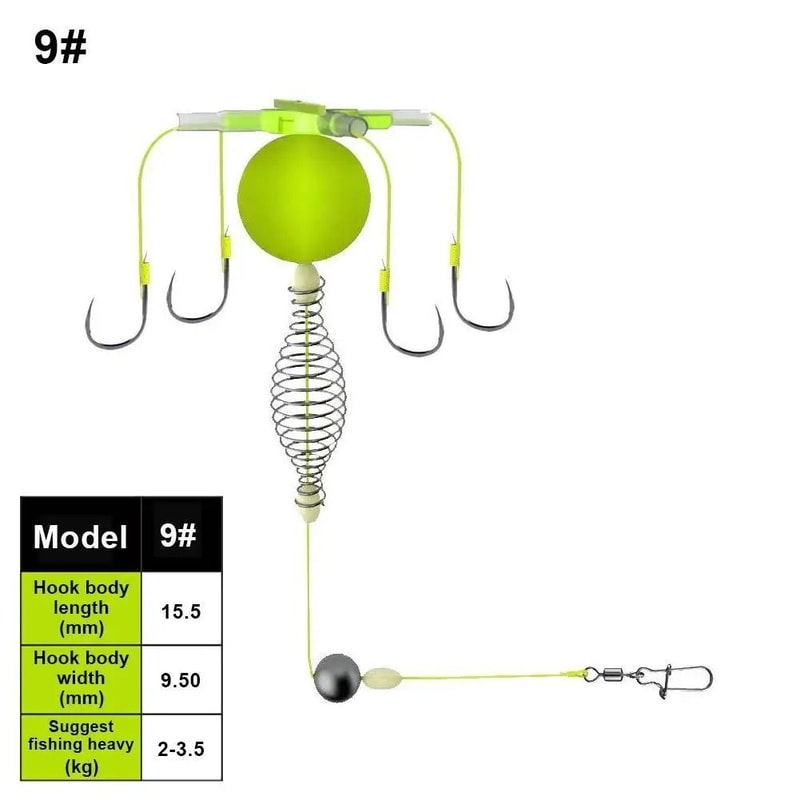 Carbon Steel Fishing Bait Cage Anti Winding Spring Feeder Hook Rig 4