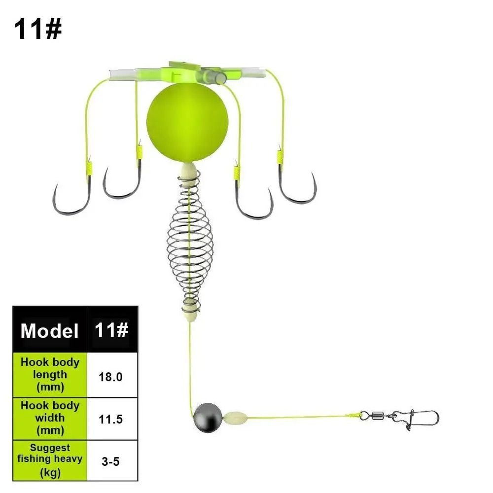 Carbon Steel Fishing Bait Cage Anti Winding Spring Feeder Hook Rig 5